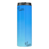 Gefallen an Gott (Blaue Gradient) Thermaltumbler Thermosbecher (Rückseite)