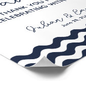 Gefallen an nautischen Hochzeitszeichen blau Poster (Ecke)