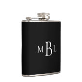Gefallen Bachelor Party White Monogram Black Flask Flachmann (Rechts)