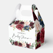 Gefallen Boxen Burgundy Blush Floral Baby Dusche Geschenkschachtel (Rückseite)