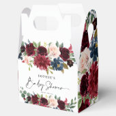 Gefallen Boxen Burgundy Blush Floral Baby Dusche Geschenkschachtel (Geöffnet)