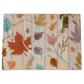 Gefallen für Herbst-Orange-Gelb-Muster Text Große Geschenktüte (Vorderseite)