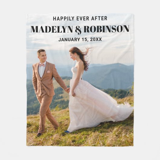 Gefallen für immer nach dem Foto Hochzeit lustig Fleecedecke (Vorderseite)