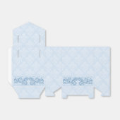 Gefallen/Geschenkboxen - Icy Blue Damask Geschenkschachtel (Ungefaltet)