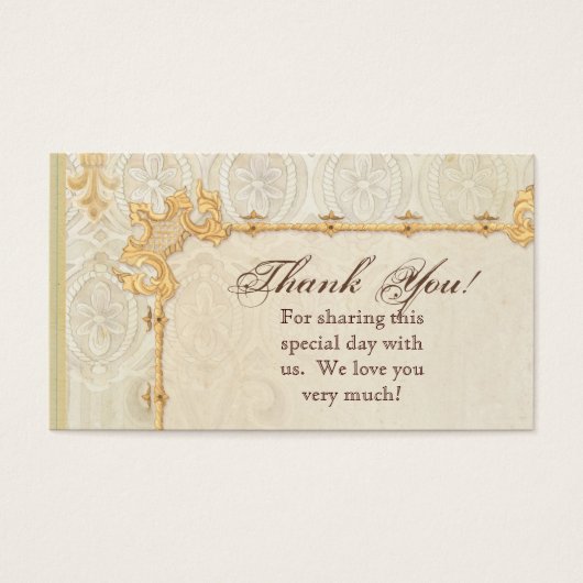 Gefallen Geschenkkarten - Fleur di Lys Damask 2 - (Vorderseite)