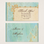 Gefallen Geschenkkarten - Fleur di Lys Damask 2 - (Vorne & Hinten)