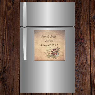 Gefallen Magnet Hochzeit mit Name & Datum Floral