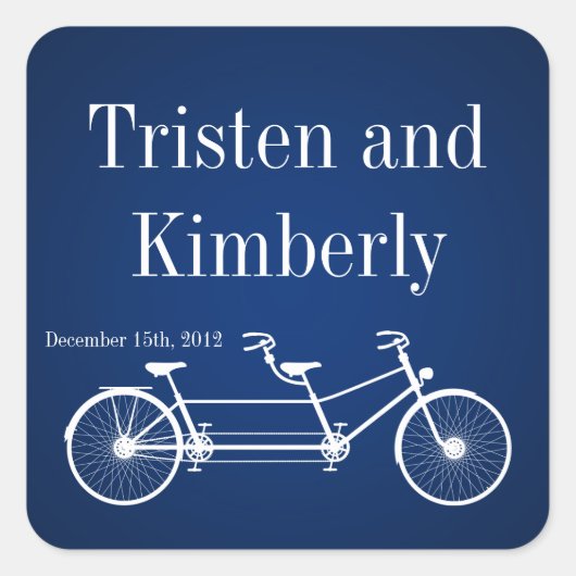 Gefallen Sticker Whimsical Navy Doppelbike Bicycal (Vorderseite)