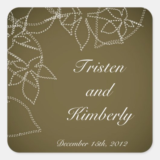 Gefallen Stickers Herbst Blumenfall Brown Zucker (Vorderseite)