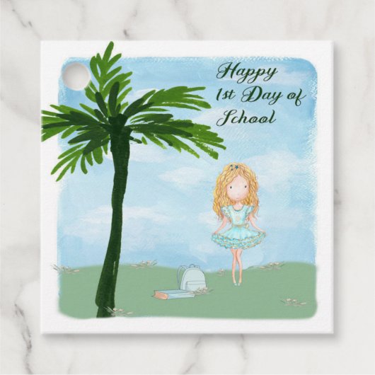 Gefallen Tag 1. Schultag Geschenkanhänger (Vorderseite)