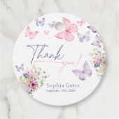 Gefallen Tags Butterfly Wildblume Danke Geschenkanhänger (Vorderseite)