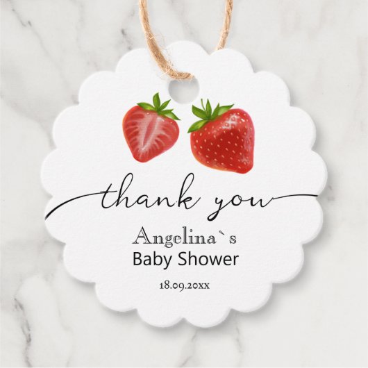 Gefallen Tags Danke Baby Dusche. Geschenkanhänger (Vorderseite)