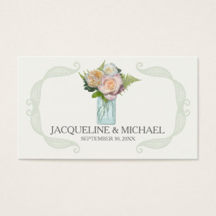 Gefallen Tags Englische Rose in Mason Jar Leaf Swi