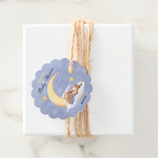 Gefallen Tags für Babydusche. Geschenkanhänger (Beispiel)