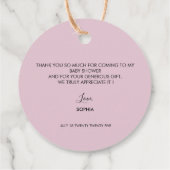 Gefallen Tags für ein Brautparty. Geschenkanhänger (Rückseite)