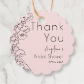 Gefallen Tags für eine Brautdusche. Geschenkanhänger (Vorderseite)