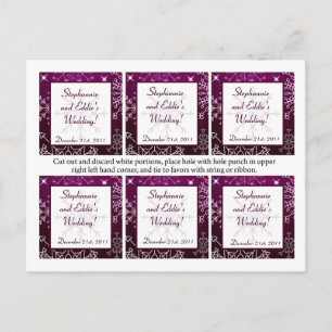 Gefallen Tags Lila Sterne und Schneeflocken Postkarte
