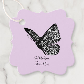 Gefallen Tags mit schönem geschmückten Schmetterli Geschenkanhänger