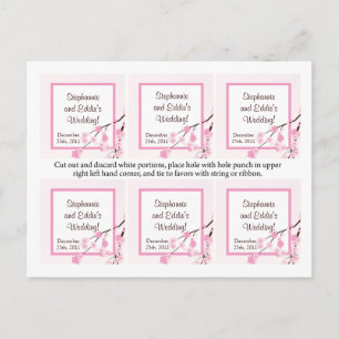 Gefallen Tags Pink Cherry Blossom Postkarte