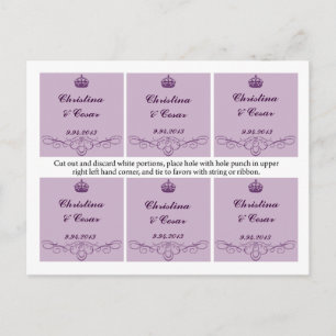 Gefallen Tags Royal Lila Crown/Wirbel Lavendel Postkarte