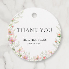 Gefallen Tags Wildblume Hochzeit . Geschenkanhänger