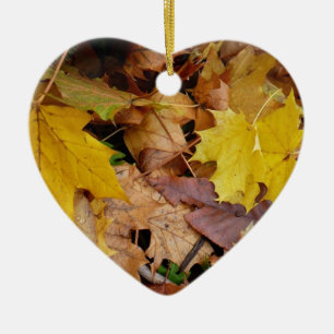 Gefallene Ahornblätter Gelber Herbst Natur Keramikornament