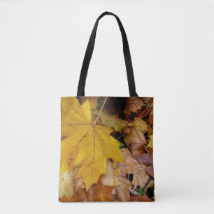 Gefallene Ahornblätter Gelber Herbst Natur Tasche