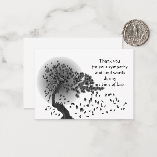 Gefallene Blätter Danke Karte (Vorderseite/Rückseite Beispiel)