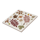 Gefallene Blätter Design-Herbstfarben auf Cream Fliese (Seite)