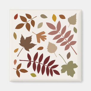 Gefallene Blätter Design-Herbstfarben auf Cream Magnet