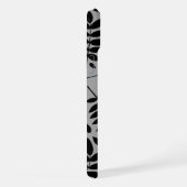 Gefallene Blätter Lg Muster Schwarz auf Grau iPhone Hülle (Rechte Seite)