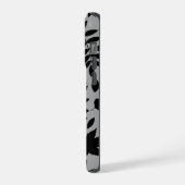 Gefallene Blätter Lg Muster Schwarz auf Grau iPhone Hülle (Linke Seite)