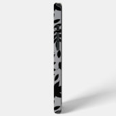 Gefallene Blätter Lg Muster Schwarz auf Grau iPhone Hülle (Linke Seite)