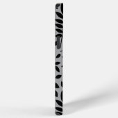 Gefallene Blätter Lg Muster Schwarz auf Grau iPhone Hülle (Rechte Seite)