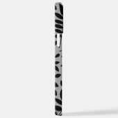 Gefallene Blätter Lg Muster Schwarz auf Grau iPhone Hülle (Rechte Seite)