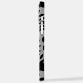 Gefallene Blätter Lg Muster Schwarz auf Grau iPhone Hülle (Linke Seite)