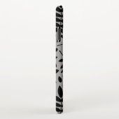 Gefallene Blätter Lg Muster Schwarz auf Grau iPhone Hülle (Rechte Seite)