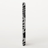 Gefallene Blätter Lg Muster Schwarz auf Grau iPhone Hülle (Linke Seite)