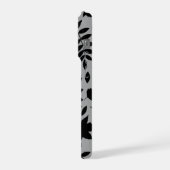 Gefallene Blätter Lg Muster Schwarz auf Grau iPhone Hülle (Linke Seite)