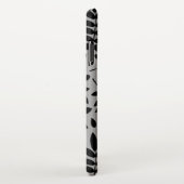 Gefallene Blätter Lg Muster Schwarz auf Grau iPhone Hülle (Rechte Seite)