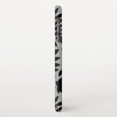 Gefallene Blätter Lg Muster Schwarz auf Grau iPhone Hülle (Linke Seite)