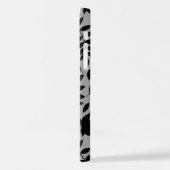 Gefallene Blätter Lg Muster Schwarz auf Grau iPhone Hülle (Linke Seite)