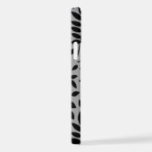 Gefallene Blätter Lg Muster Schwarz auf Grau iPhone Hülle (Rechte Seite)