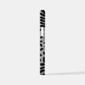 Gefallene Blätter Lg Muster Schwarz auf Grau iPhone Hülle (Rechte Seite)