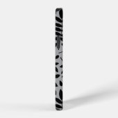 Gefallene Blätter Lg Muster Schwarz auf Grau iPhone Hülle (Rechte Seite)