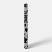 Gefallene Blätter Lg Muster Schwarz auf Grau iPhone Hülle (Linke Seite)