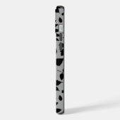 Gefallene Blätter Lg Muster Schwarz auf Grau iPhone Hülle (Linke Seite)