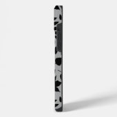 Gefallene Blätter Lg Muster Schwarz auf Grau iPhone Hülle (Linke Seite)
