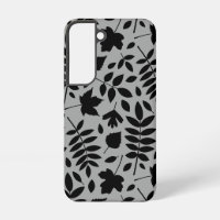 Gefallene Blätter Lg Muster Schwarz auf Grau