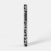 Gefallene Blätter Lg Muster Schwarz auf Grau Samsung Galaxy Hülle (Rechte Seite)